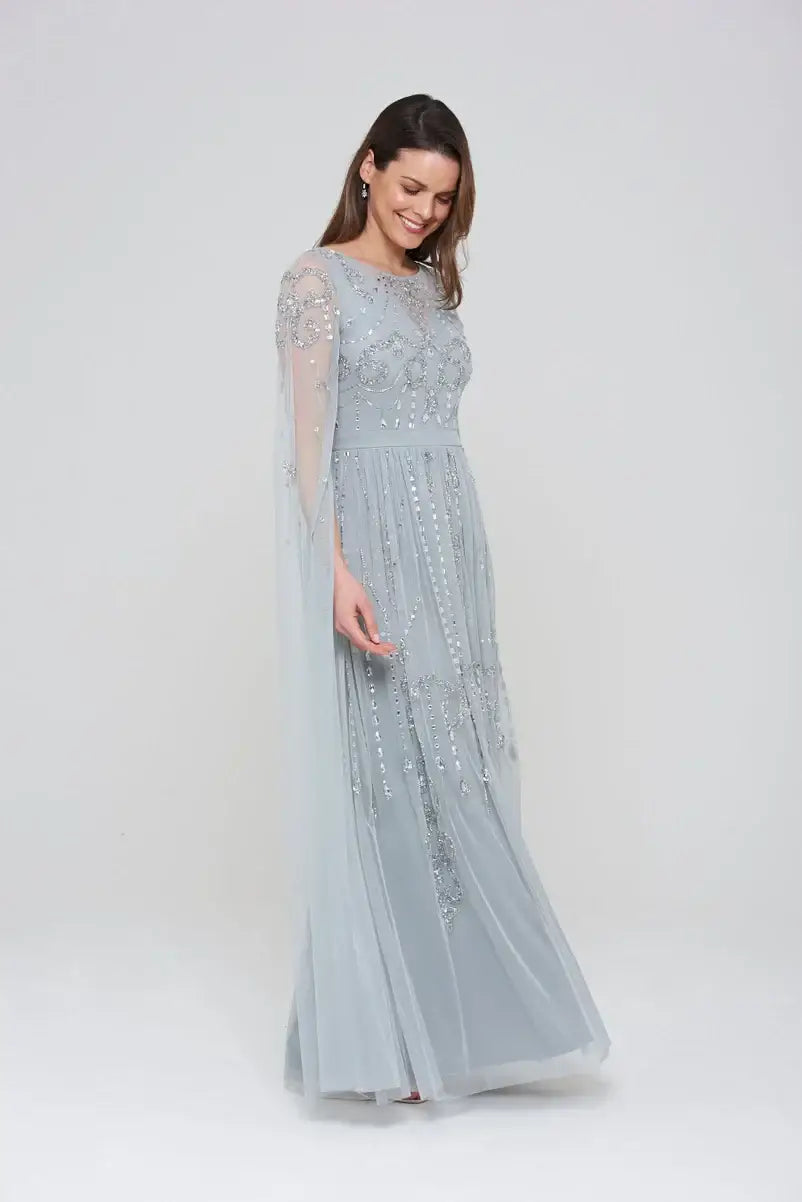 LAST ONES Amelia Rose Henrietta Bejeweled Silver-Grey Formal Gown Only Sizes 2/4 & 4/6 Remaining! Women’s Formals Event