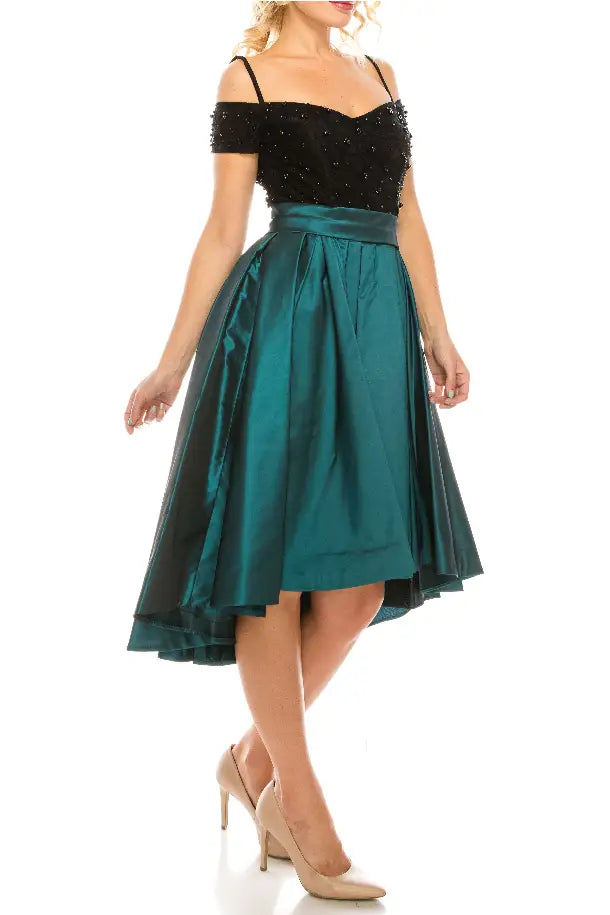LAST ONES! Pearl & Teal Taffeta Party Dress Only Size 8(sm) & 10(med) Remaining Holiday Cocktail - Cocktail