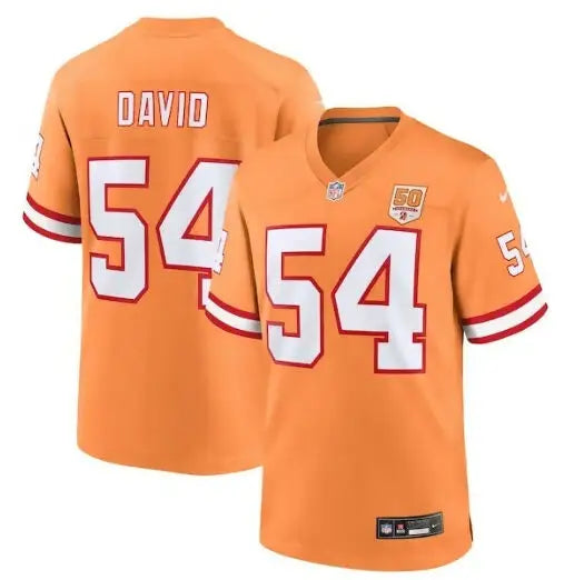 Orange Tampa Bay Buccaneers Nike 50th Season Game Jersey with number 54