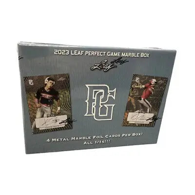 2023 Leaf Perfect Game Marble Box featuring Metal Marble Foil Cards for Leaf Baseball fans