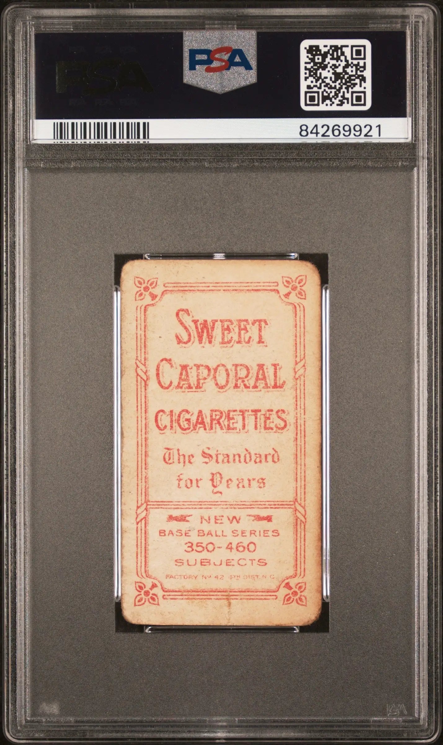 Vintage Lee Tannehill T206 Sweet Caporal card in protective PSA grading case