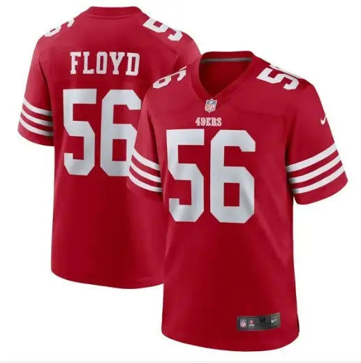 Red Leonard Floyd San Francisco 49ers Nike Game Jersey with Floyd 56 in white