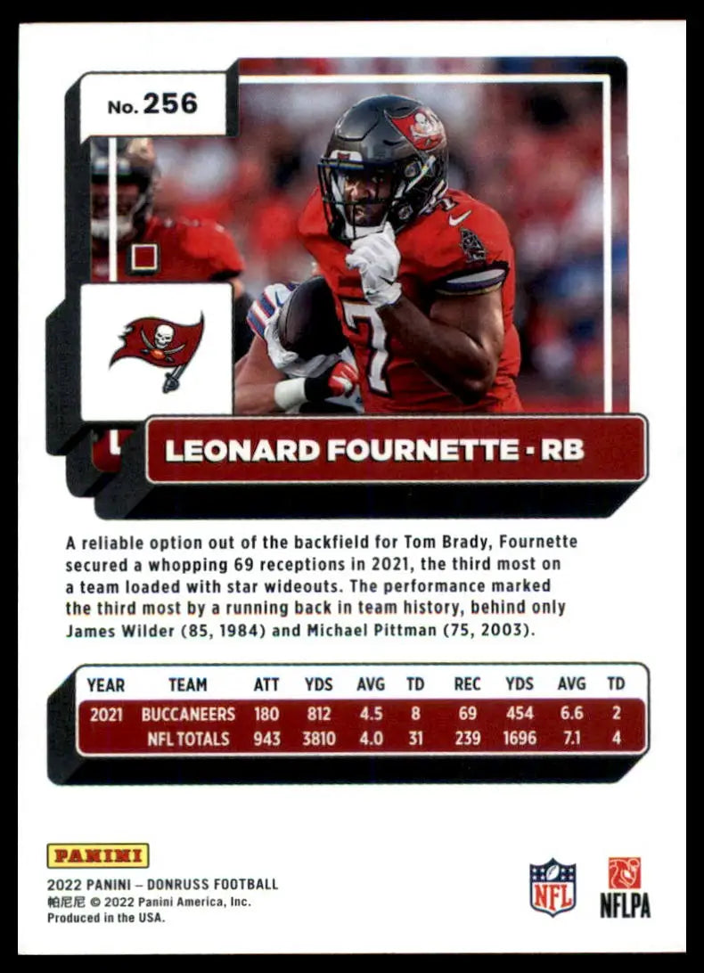 Leonard Fournette 2022 Donruss football card Tampa Bay Buccaneers product