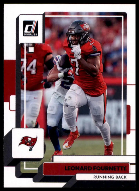 Leonard Fournette football card from 2022 Donruss series featuring Tampa Bay Buccaneers