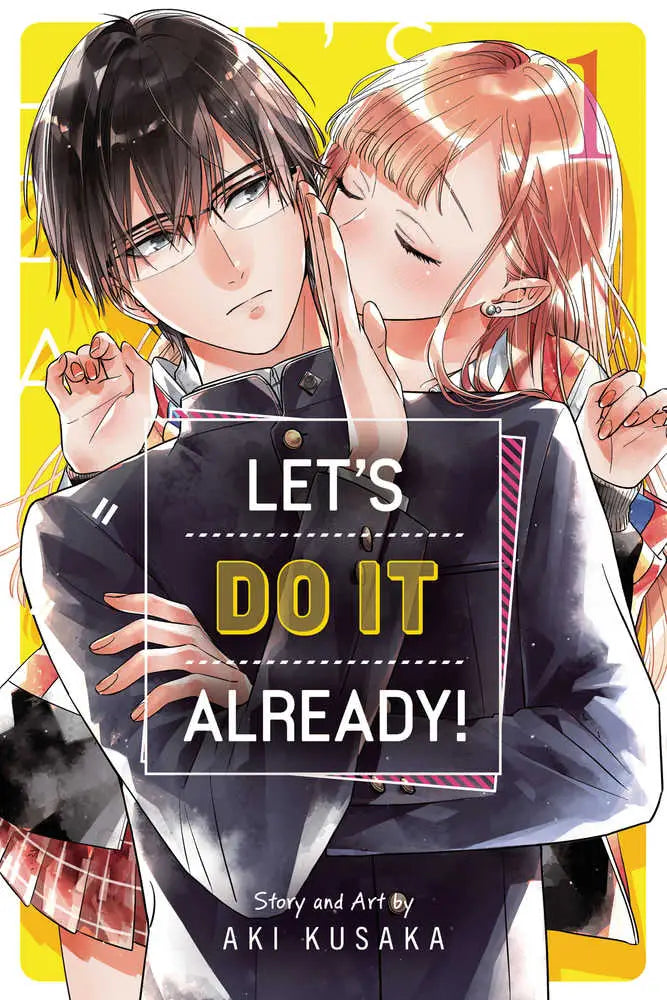 Manga book cover of Lets Do It Already by Aki Kusaka featuring anime characters