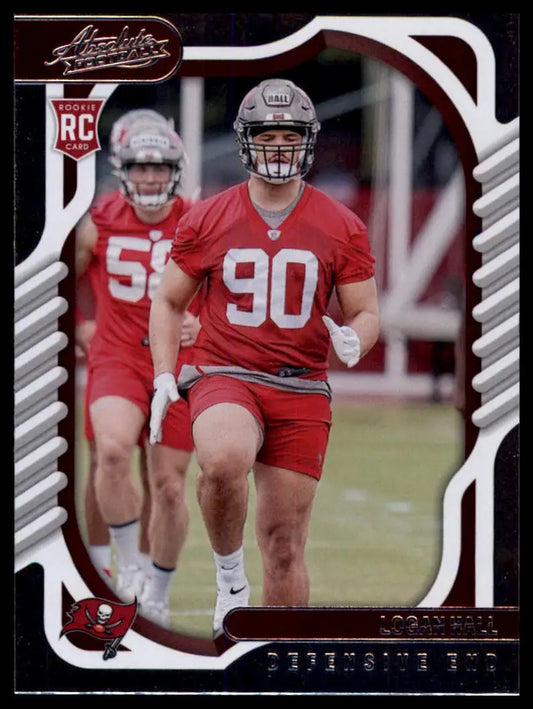 Logan Hall rookie football card from Panini Absolute 2022 Tampa Bay Buccaneers