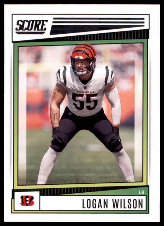 Logan Wilson football card from 2022 Score series featuring Cincinnati Bengals player