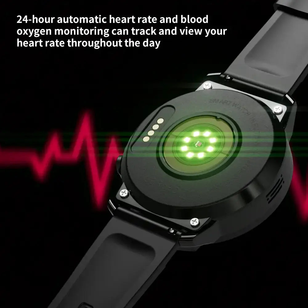 Smart fitness watch with 24-hour heart rate and blood oxygen monitoring, width 750px height