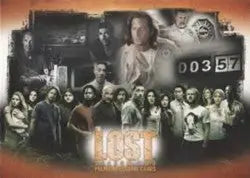 Promotional poster collage for Lost Season 2 featured on a trading card promo card