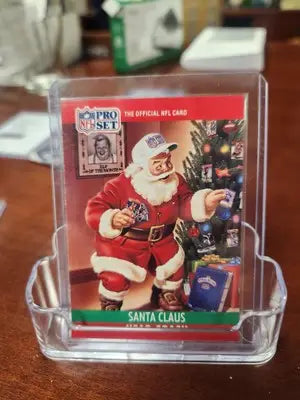 Pro Set NFL football trading card featuring Santa Claus Head Coach from 1990 and 1991