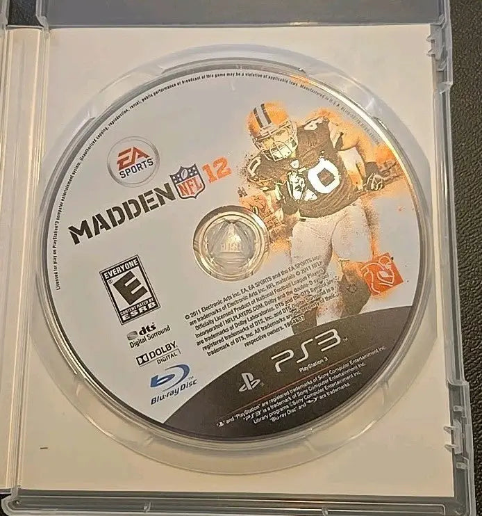 Madden NFL 12 PS3 game disc from Lot of 5 2012 sports games for PS3