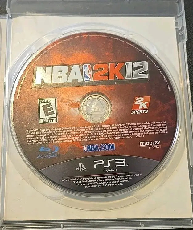 NBA 2K12 PlayStation 3 game disc from Lot Of 5 sports games for PS3