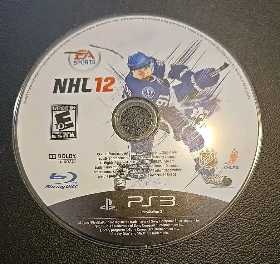NHL 12 PS3 game disc from Lot of 5 2012 Sports Games for PS3