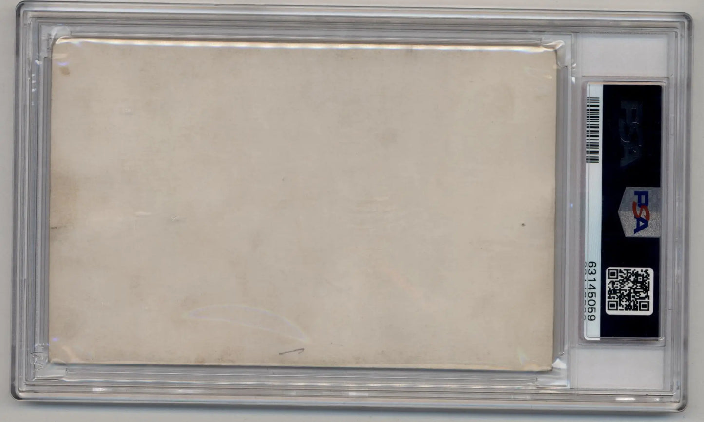 Clear plastic card holder with blank card for Lou Gehrig Worch Cigar Box PSA display