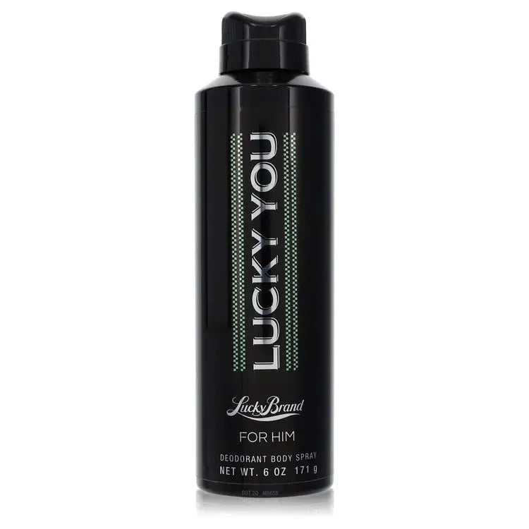 Black aerosol deodorant body spray for men Lucky You by Liz Claiborne 6 oz