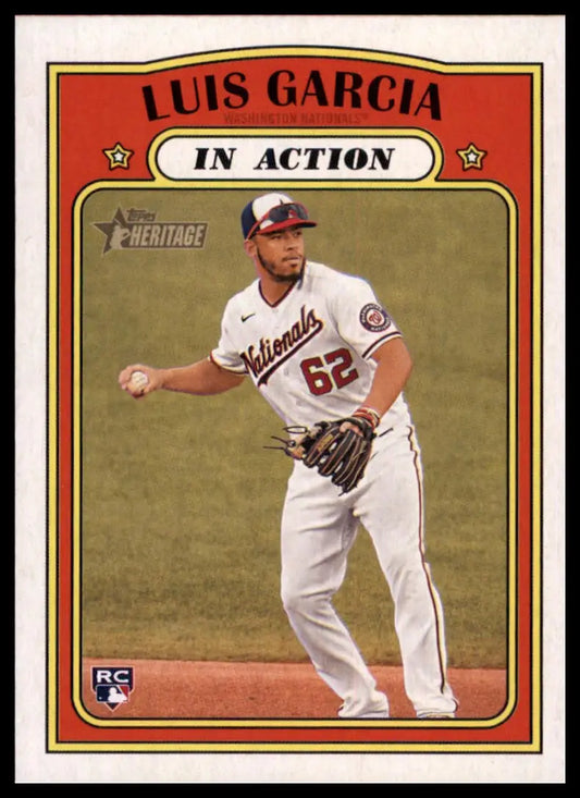 Luis Garcia 2021 Topps Heritage baseball card Washington Nationals collectible