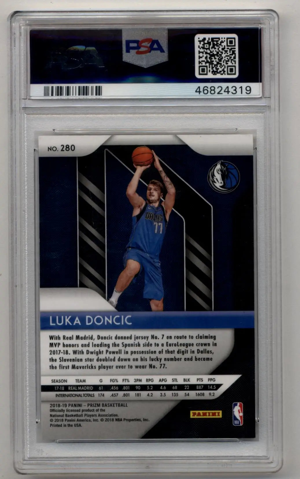 PSA-graded Luka Doncic Prizm Rookie basketball card in Gem Mint condition