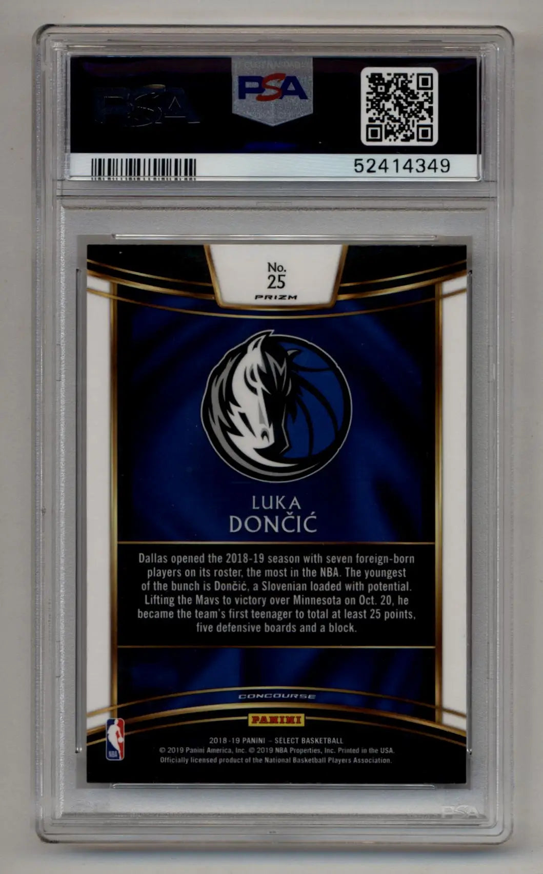 Graded Luka Doncic Select Tri-Color Prizm basketball card PSA 10 Gem Mint