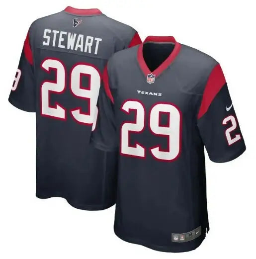 Dark blue Houston Texans M.J. Stewart Nike Game Player Jersey with 29 on front and back