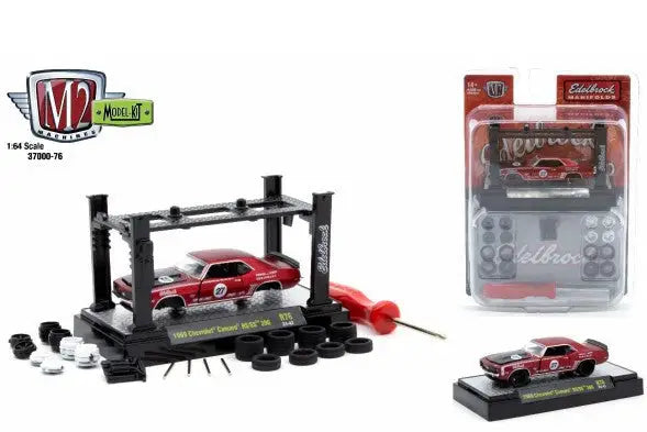 Red 1969 Chevrolet Camaro Z/28 diecast model car from M2 Machines model kit release