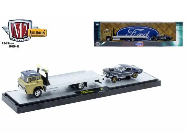 M2 Machines Auto Hauler 1:64 scale die-cast set with Ford Mustang Gasser and truck