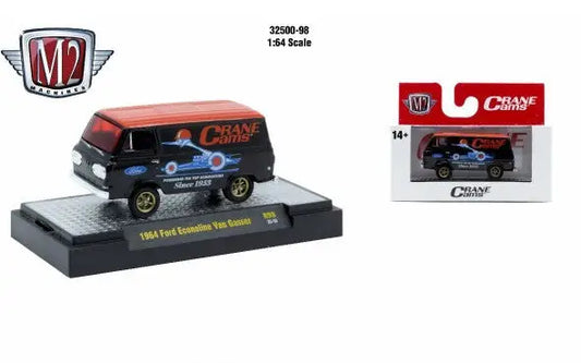 Black and orange Ford Econoline Van from M2 Machines AutoThentics Rel 98 1:64 scale