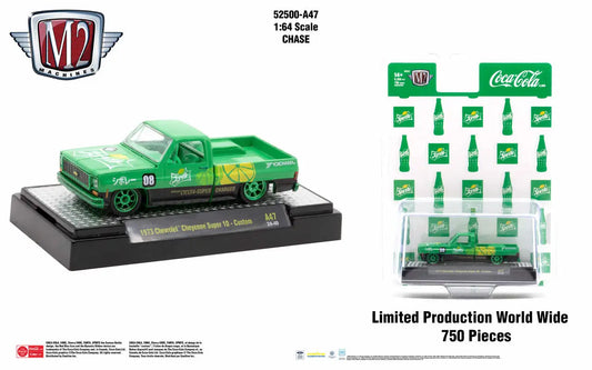 Green Chevrolet Cheyenne Super model display case from M2 Machines Release A47