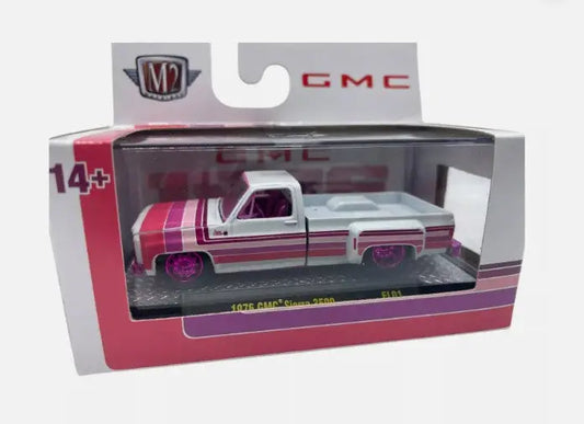 Toy GMC Sierra pickup truck from M2 Machines Fun Lines 1:64 SEMA series