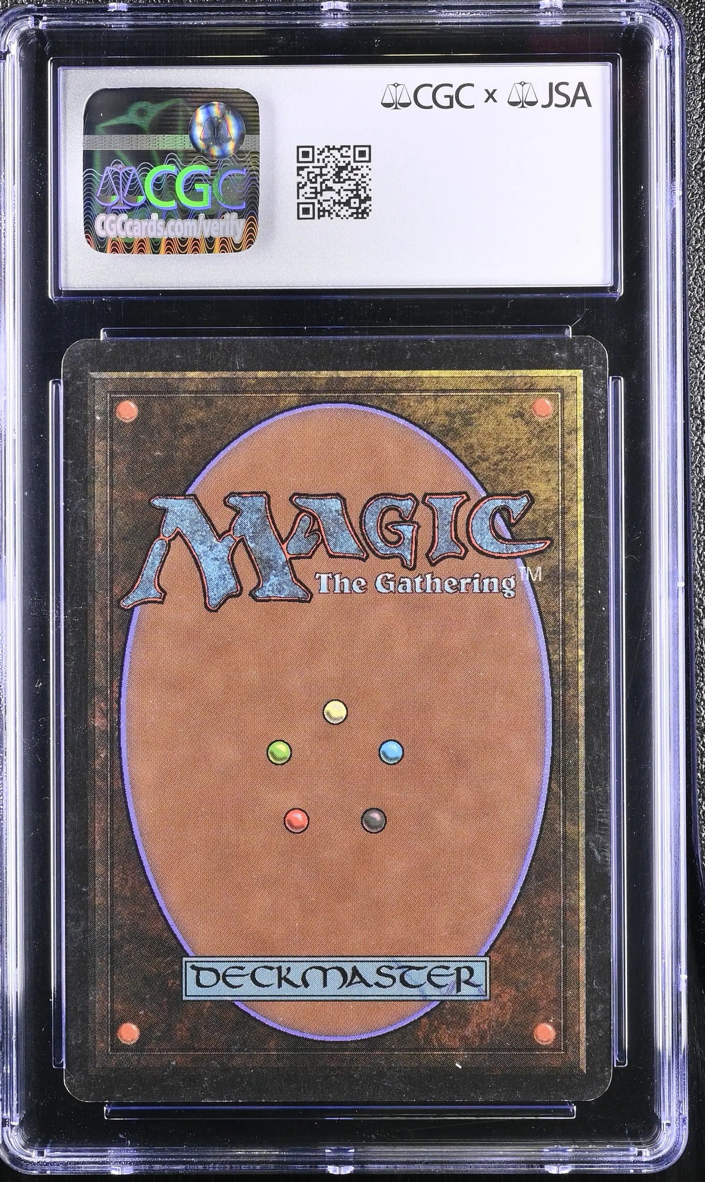 Graded Magic The Gathering Dwarven Demolition Team Beta Edition trading card with autograph