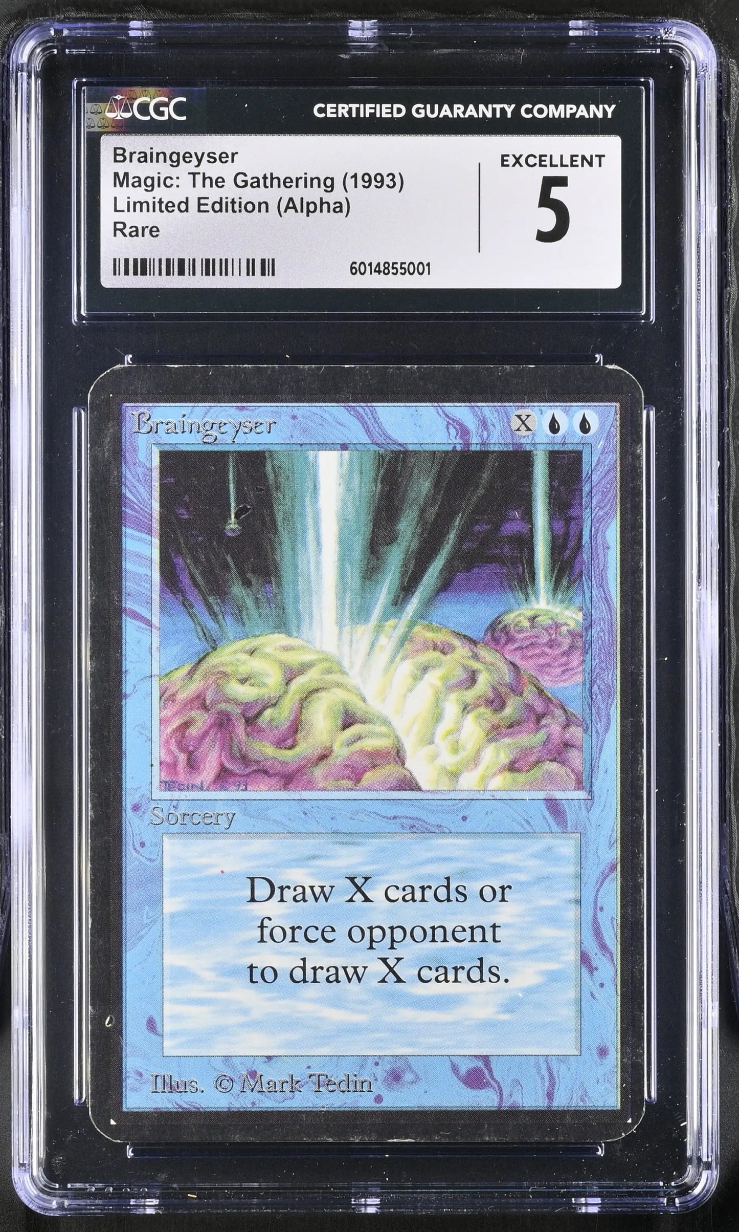 Graded Magic The Gathering Alpha Edition Braingeyser card in CGC 5 Excellent condition