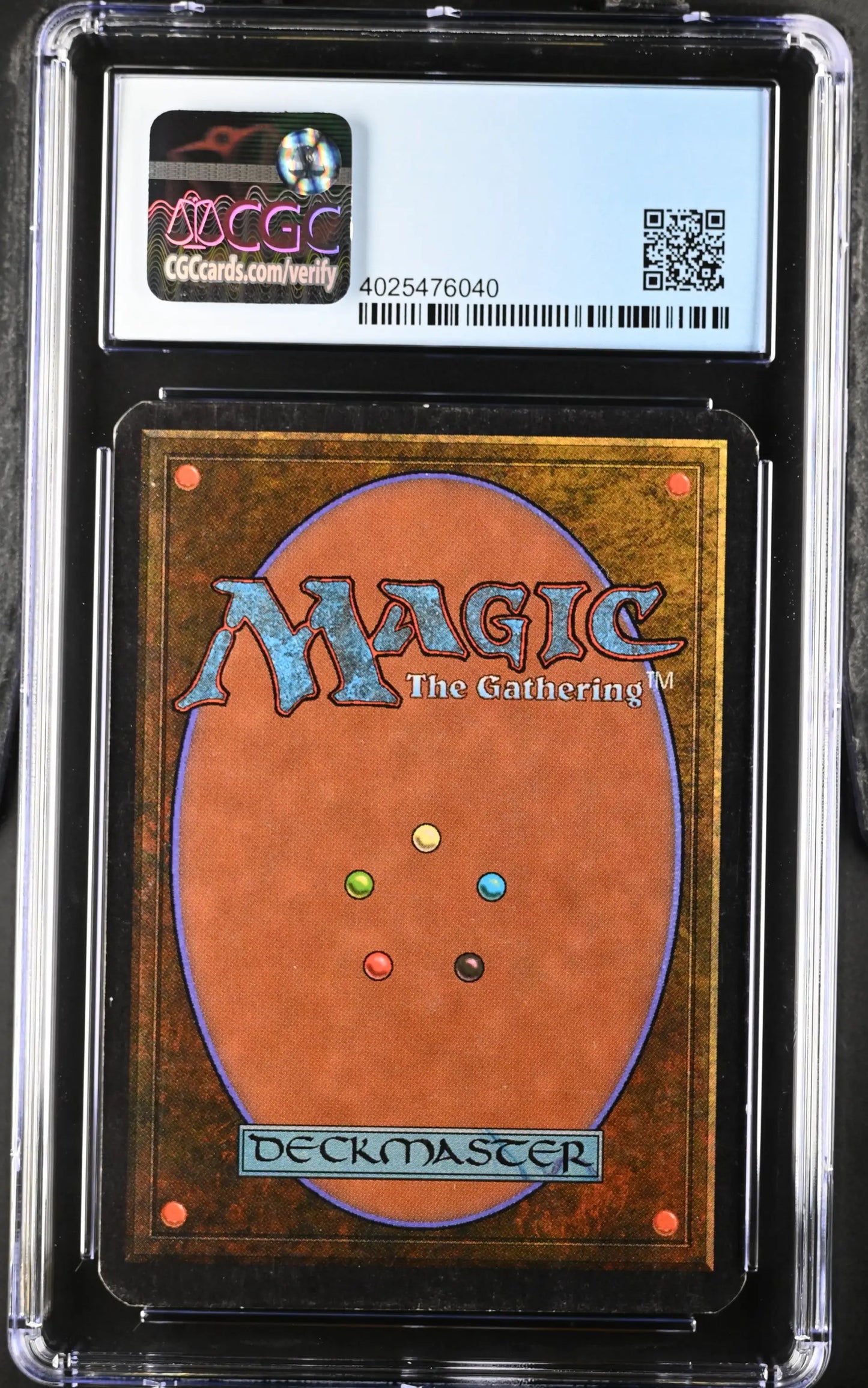 Graded CGC 7 Magic: The Gathering Alpha Edition card back in protective case