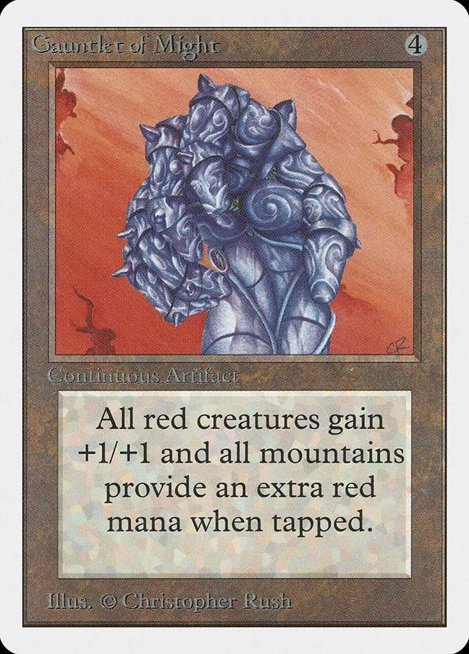Metallic dragon-like head with patterns from Magic: The Gathering Unlimited Edition