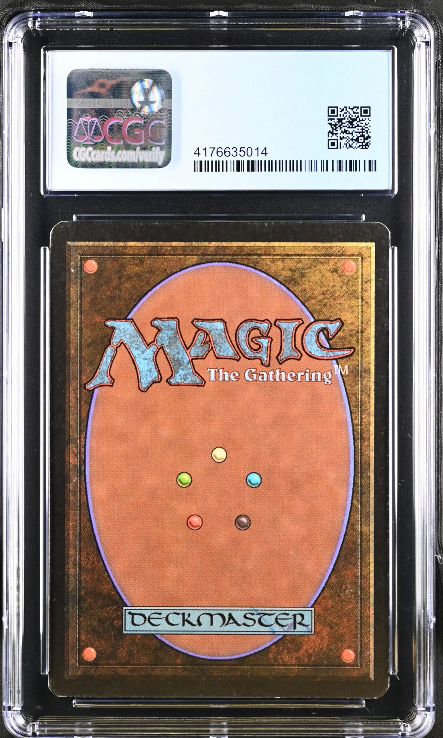 Graded Magic: The Gathering Beta Edition card back in protective case for collectors