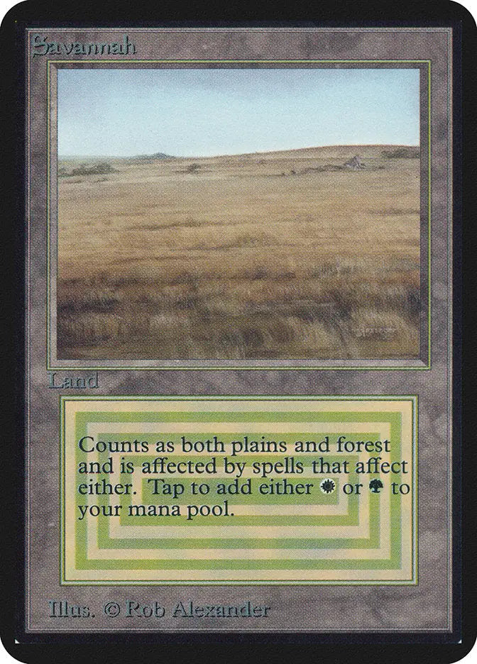 Magic: The Gathering Alpha Edition Savannah card in graded CGC 4.5 condition