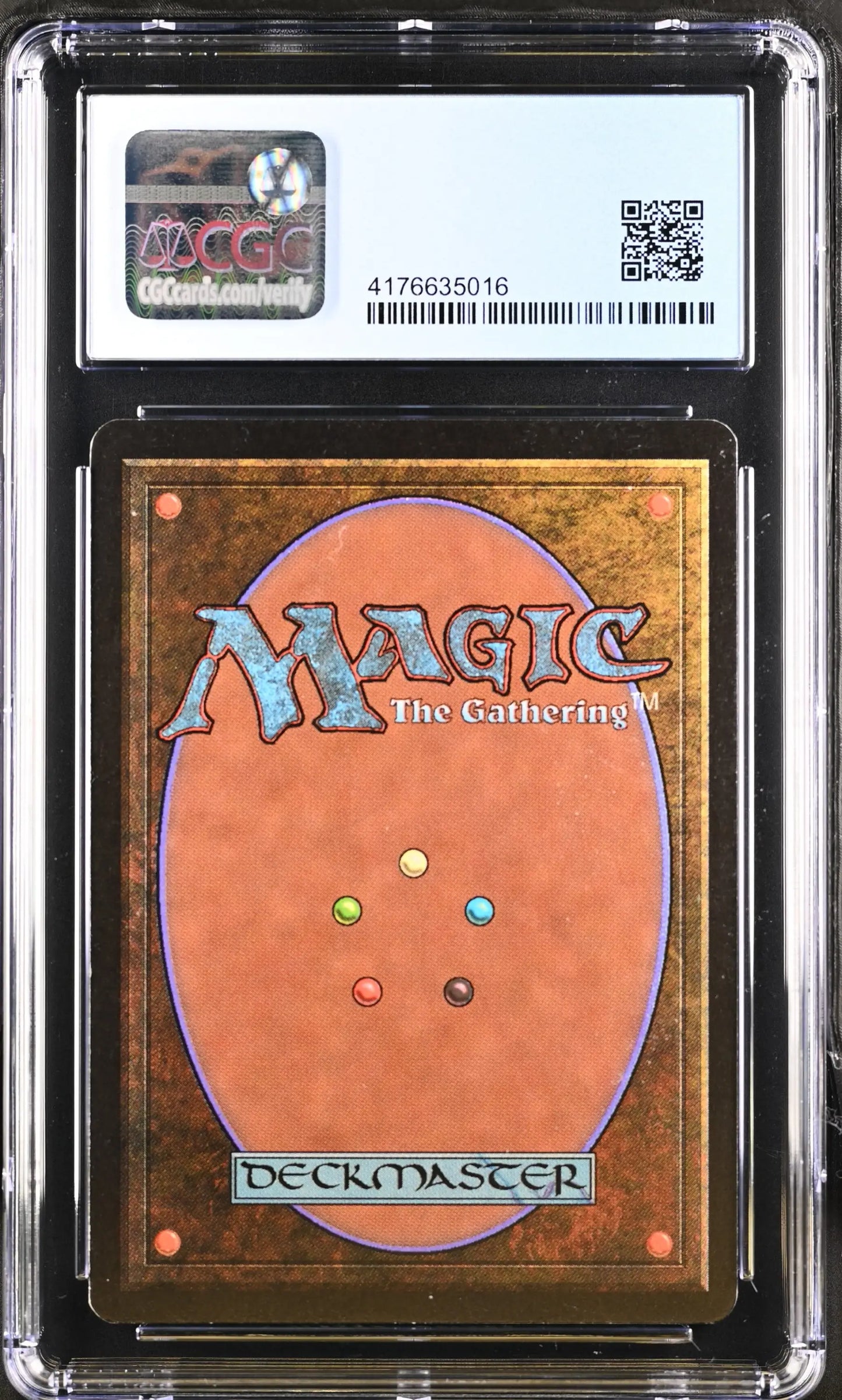Graded CGC 7 Magic: The Gathering Beta Edition card back in protective case