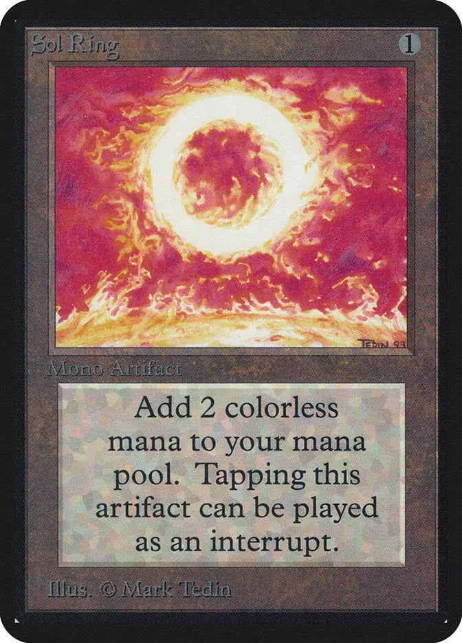 Magic The Gathering Sol Ring card from Alpha Edition, graded CGC 4 VG/EX