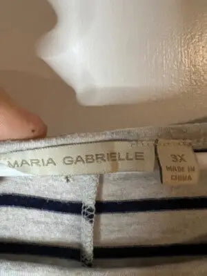 Maria Gabrielle Navy Striped Top with brand tag for stylish women’s apparel
