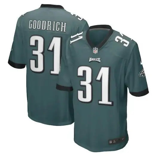 Philadelphia Eagles Mario Goodrich teal Nike Game Player Jersey with black and white accents