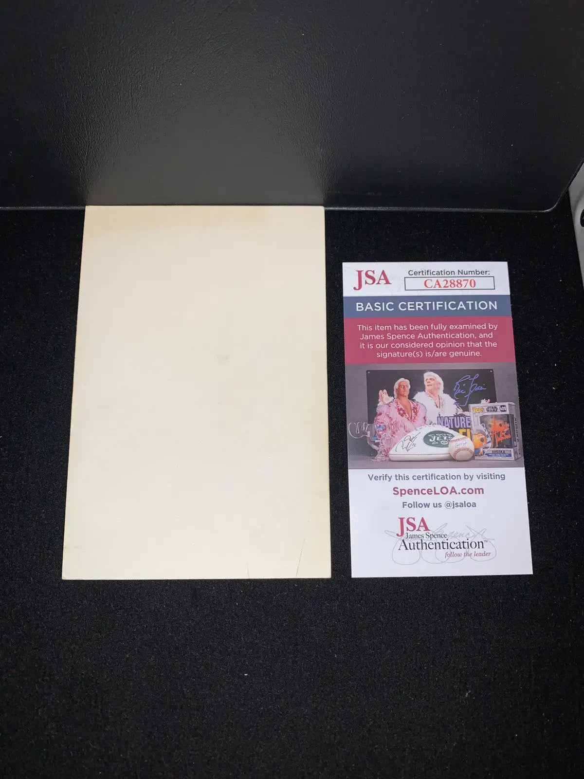 Autographed certification card for Mark Holtz Texas Rangers 4x6 post card JSA