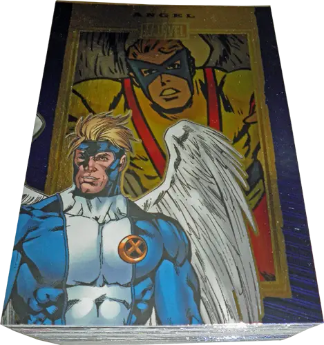 Angel Marvel trading card from Marvel 75th Anniversary Sapphire Parallel Chase Set