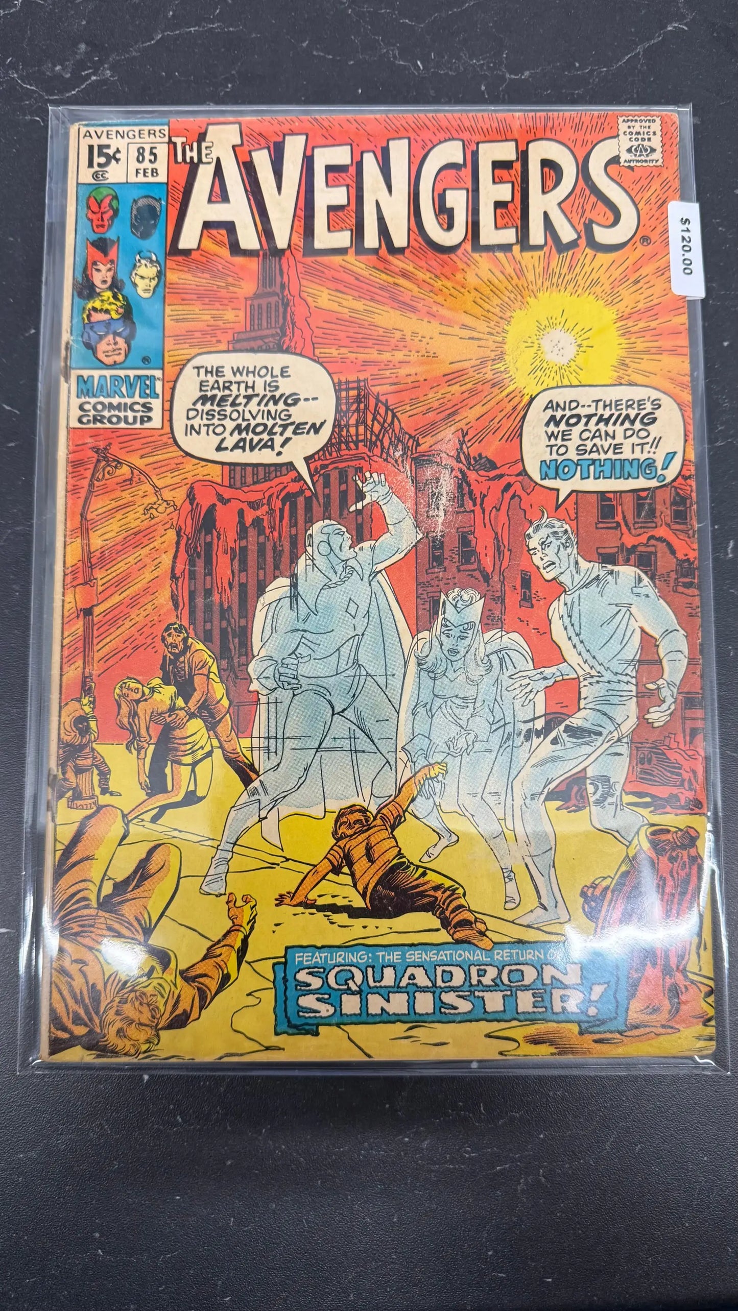 Marvel Comics Avengers #85 comic book showing first team appearance of Squadron Supreme