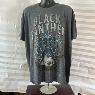 Black Panther gray graphic t-shirt featuring Panther gray short sleeve design in 3XL