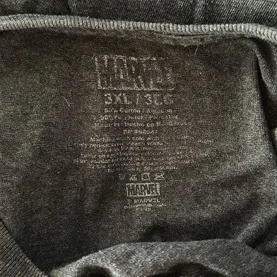 Black Panther Gray short sleeve T-shirt with printed label in size 3XL