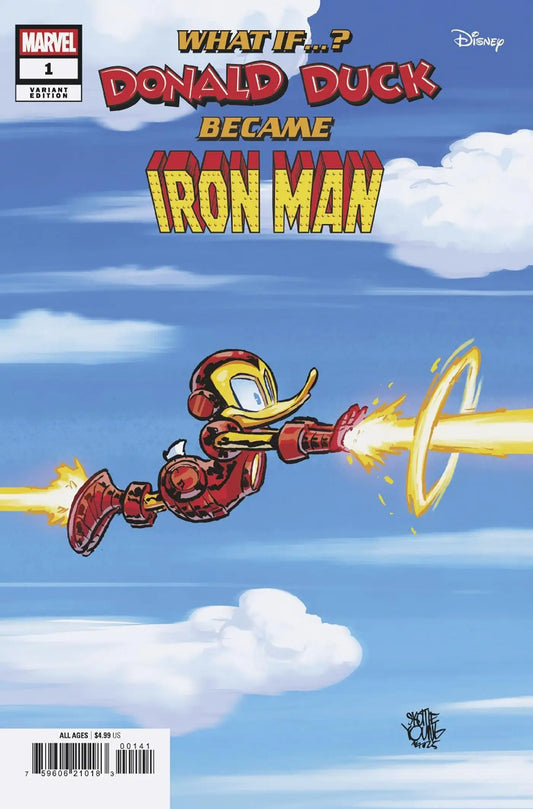 Donald Duck as Iron Man comic book Skottie Young variant from Marvel & Disney series
