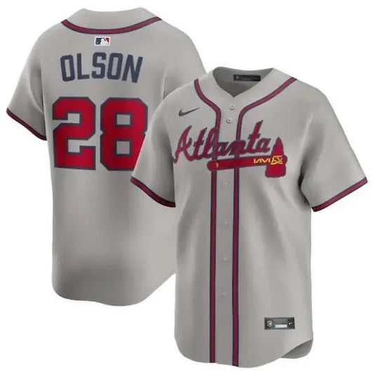 Gray Atlanta Braves Matt Olson Nike Road Limited Player Jersey for baseball fans