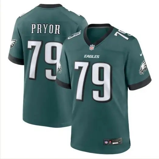 Teal green Matt Pryor Philadelphia Eagles Nike team game jersey with Pryor 79 number