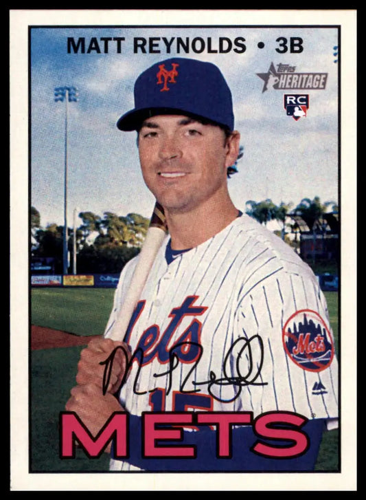 Signed Matt Reynolds baseball card from Topps Heritage series showcasing Matt Reynolds