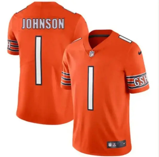 Men Jaylon Johnson Vapor Limited Orange Jersey with JOHNSON and number 1 on back