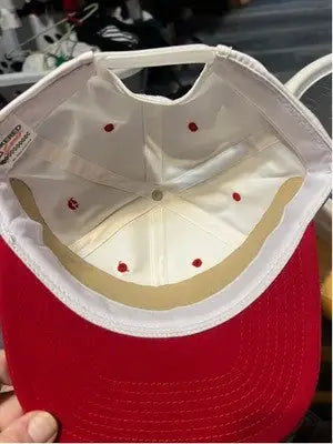 Red and white checkered flag sports Daytona 500 1997 hat with adjustable strap