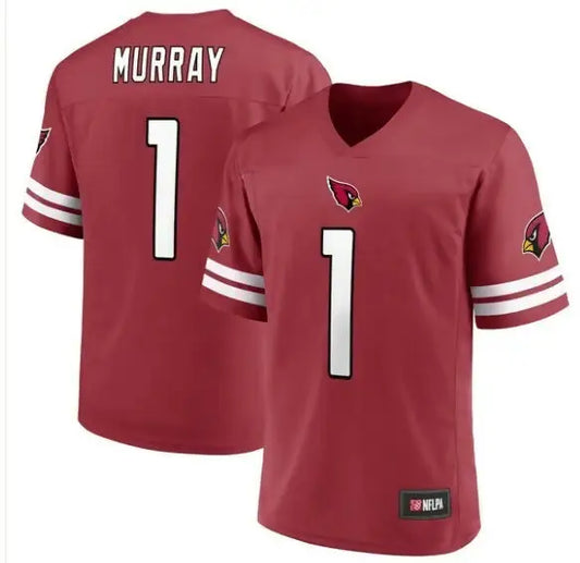 Men’s Kyler Murray Arizona Cardinals red jersey with white trim and number 1